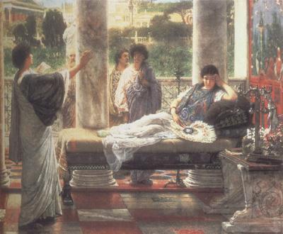 Alma-Tadema, Sir Lawrence Catullus Reading his  Poems at Lesbia's House (mk23) china oil painting image